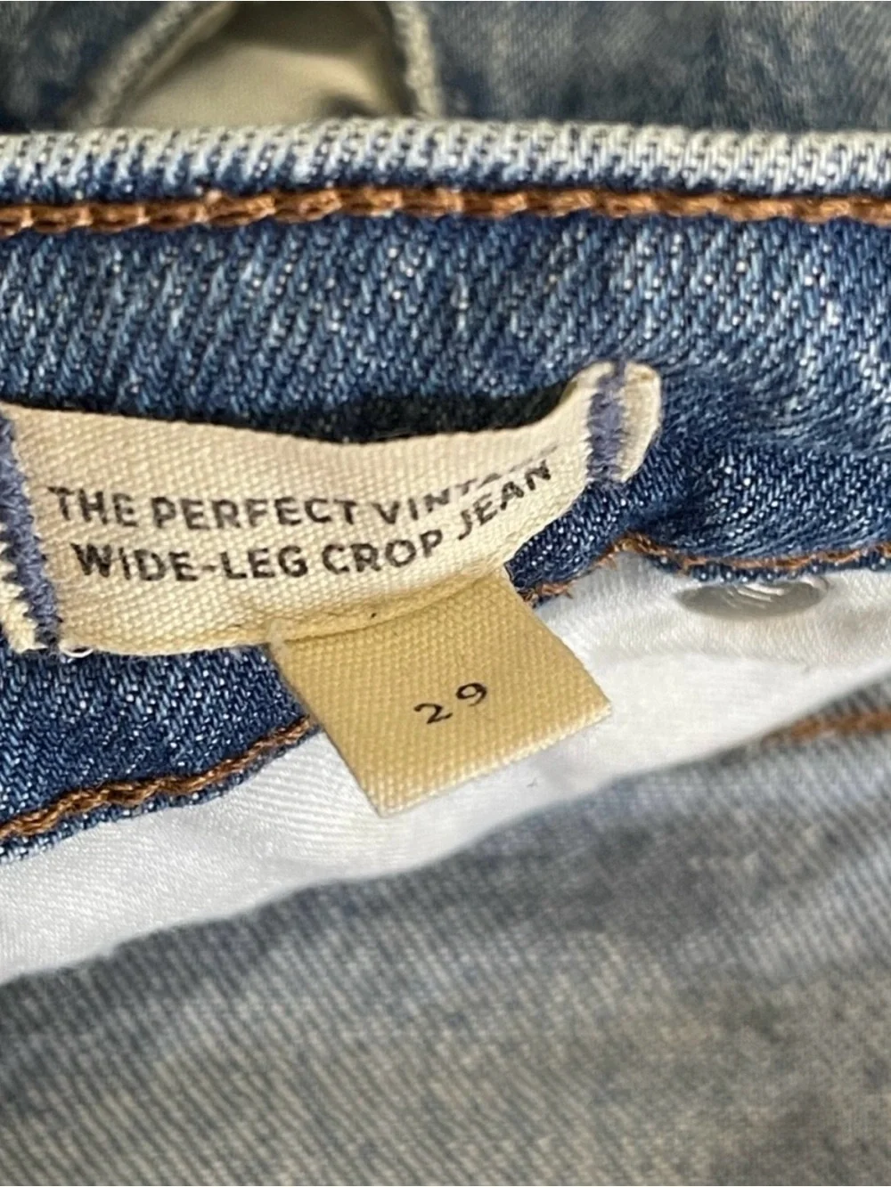 Madewell The Perfect Vintage Wide Leg Crop Jeans in Medium Blue Wash Sz 29 - Picture 9 of 12